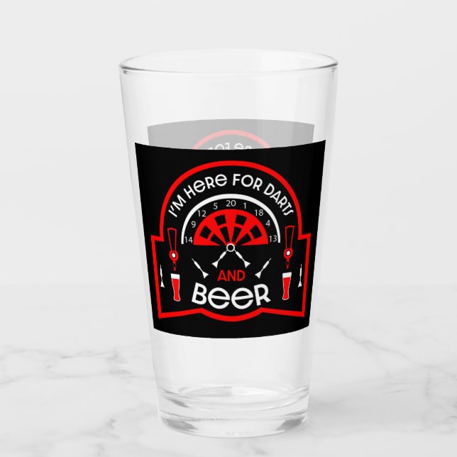 Funny Pub Beer and Darts Game Geschenke Glas (Vorderseite)