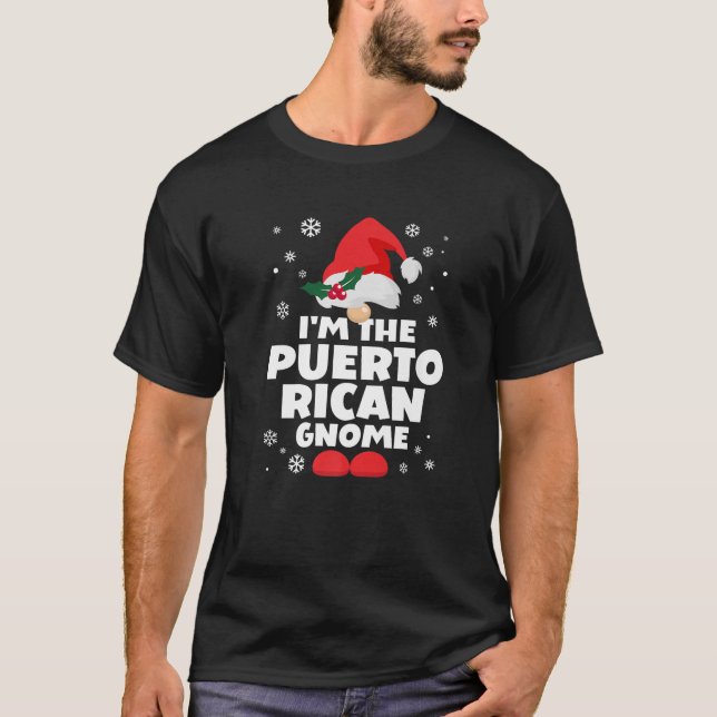Funny Puerto Rican Gnome Family Matching Group Chr T-Shirt (Vorderseite)