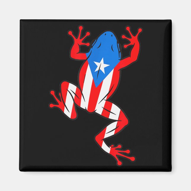Funny Puerto Rico Coqui Frog Puerto Rican Flag Bor Magnet (Vorne)