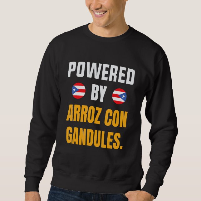 Funny Puerto rico Flag shirt Powered By Arroz Con  (Vorderseite)