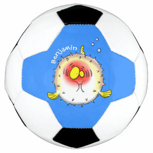 Funny Puffer Fish porcupfish Cartoon Fußball