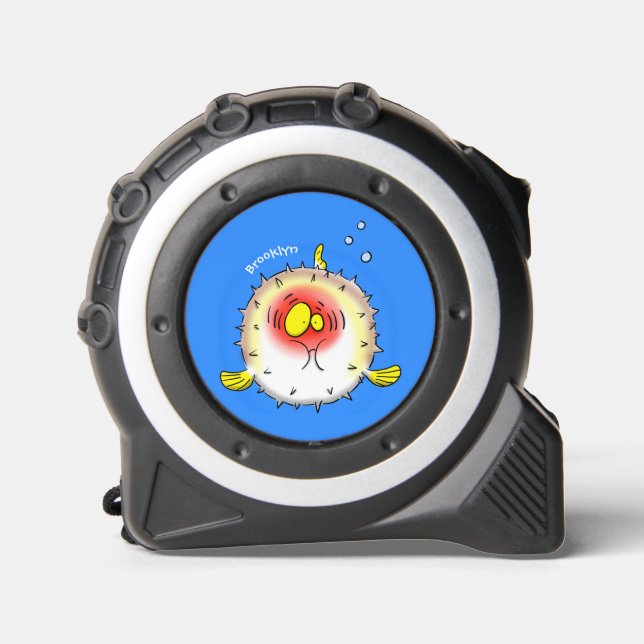 Funny Puffer Fish porcupfish Cartoon Maßband (Vorderseite)