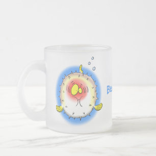 Funny Puffer Fish porcupfish Cartoon Mattglastasse