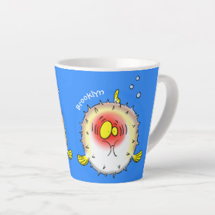 Funny Puffer Fish porcupfish Cartoon Milchtasse