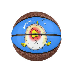 Funny Puffer Fish porcupfish Cartoon Mini Basketball