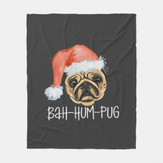 Funny Pug Christmas Dog Mom Dad Pajamas Oversized  Fleecedecke