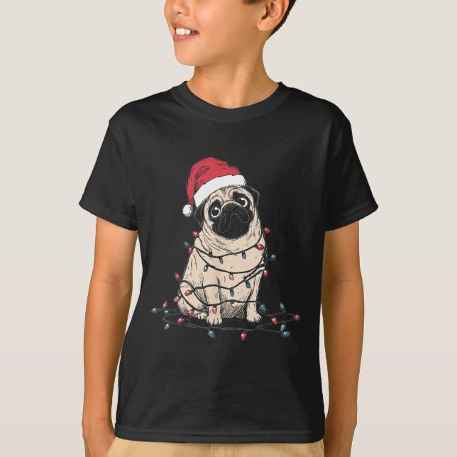 Funny Pug Christmas Graphics Dog Lights Lover Owne T-Shirt (Vorderseite)