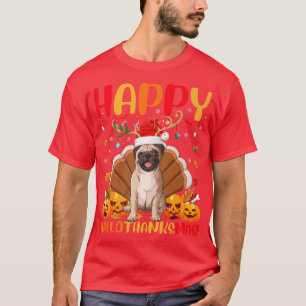 Funny Pug Dog Lover Happy Pug Hello ThanksMas T-Shirt