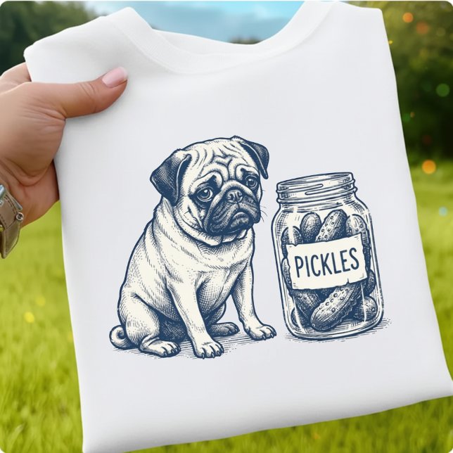 Funny Pug Pickle, Cute Dog gift, Pickle Lover Dog  T-Shirt (Von Creator hochgeladen)