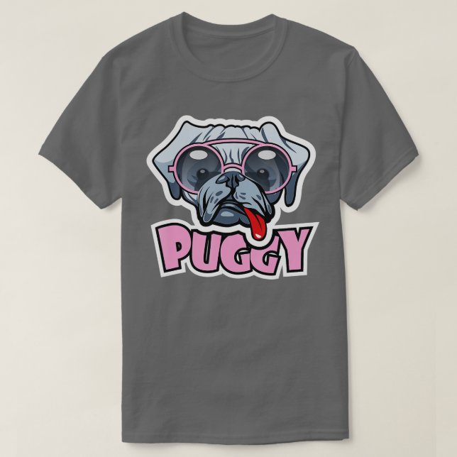 Funny Puggy Pug Owner Sunglasses Pug Lovers gift  T-Shirt (Design vorne)