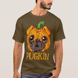 Funny Pugkin Mops Halloween Erntedank Kostüm Pu T-Shirt
