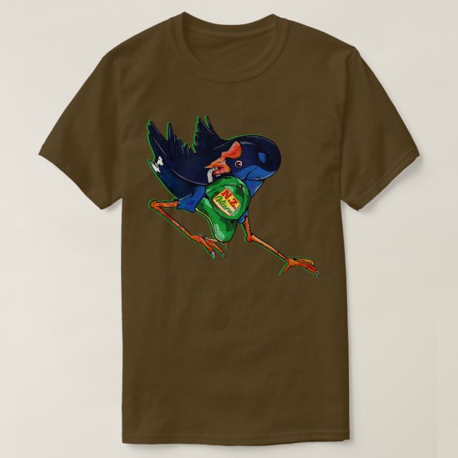 Funny Pukeko Aotearoa Neuseeland T-Shirt (Design vorne)