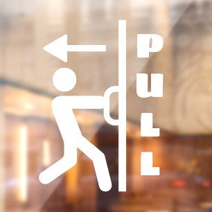 Funny Pull Stickman Glas Türklammer Zeichen Fensteraufkleber