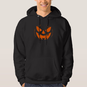 Funny Pumkin Face Orange Beängstigender Halloween- Hoodie