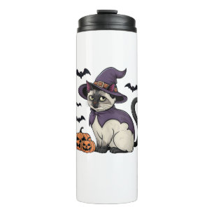 Funny Pumpkin Bat Hexenkostüm Cat Halloween Tank Thermosbecher