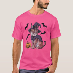 Funny Pumpkin Bat Hexenkostüm Lynx Halloween T-Shirt