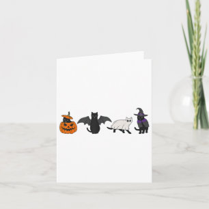 Funny Pumpkin Cat Ghost Black Cat Halloween für Ca Karte