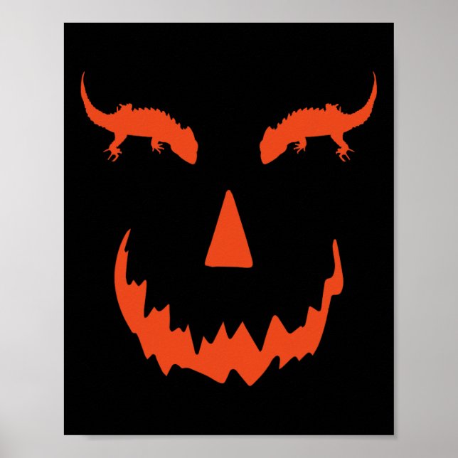 Funny Pumpkin Crocodile Skink Halloween Poster (Vorne)