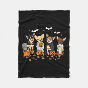 Funny Pumpkin Ghost Chihuahua Halloween Chihuahua Fleecedecke