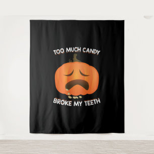 Funny Pumpkin Halloween Candy Gift Wandteppich
