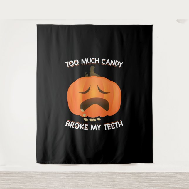 Funny Pumpkin Halloween Candy Gift Wandteppich (Vorderseite)