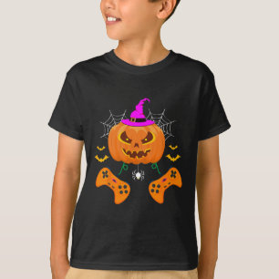 Funny Pumpkin Kürbislaterne Video Gamer T-Shirt