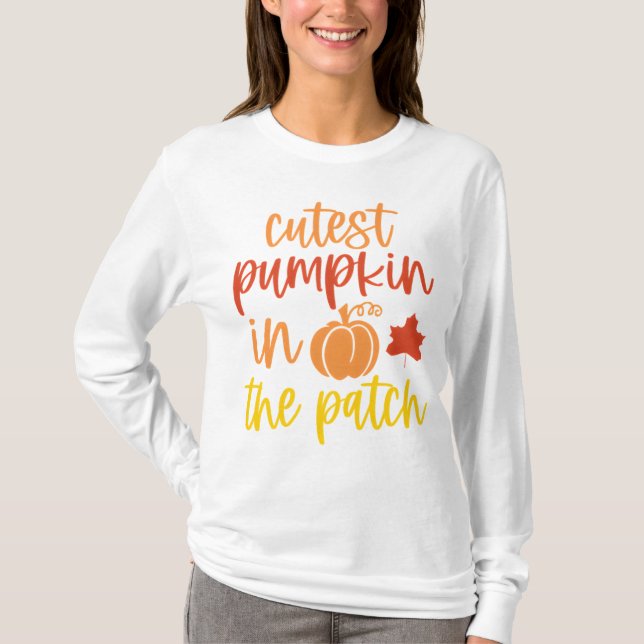 Funny Pumpkin Patch Erntedank T-Shirt (Vorderseite)