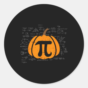 Funny Pumpkin Pie Math Teacher Halloween Thanksgiv Runder Aufkleber