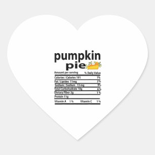 Funny Pumpkin Pie Nutrition Fakt für Erntedank Herz-Aufkleber