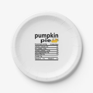Funny Pumpkin Pie Nutrition Fakt für Erntedank Pappteller