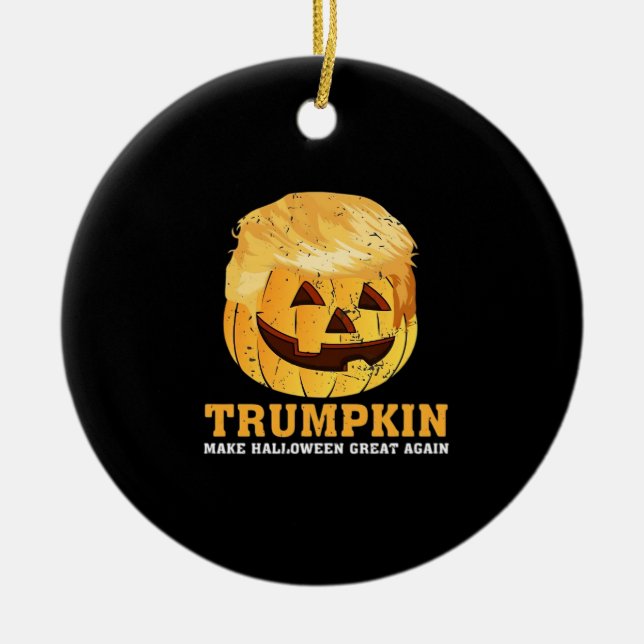 Funny Pumpkin Trumpkin Halloween Keramik Ornament (Vorne)