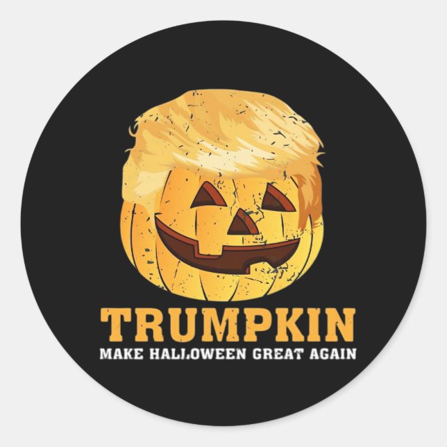 Funny Pumpkin Trumpkin Halloween Runder Aufkleber (Vorderseite)