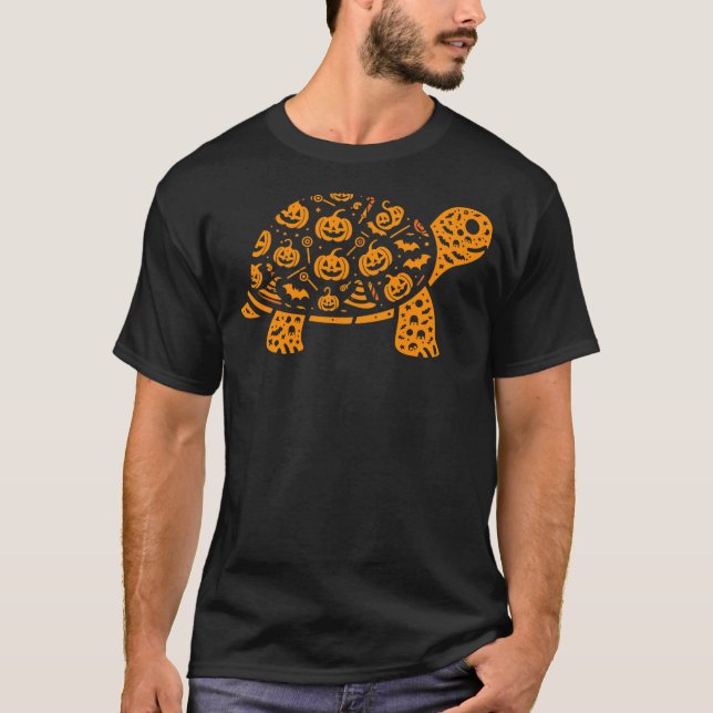 Funny Pumpkin Turtle Candy Halloween Mens Womens K T-Shirt (Vorderseite)