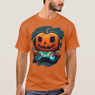 Funny Pumpkin Video Game Gamer Kürbislaterne Hall T-Shirt
