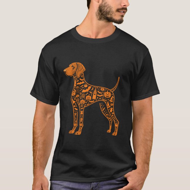 Funny Pumpkin Weimaraner Candy Halloween Mens Wome T-Shirt (Vorderseite)