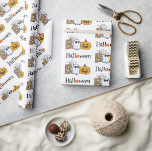 Funny Pumpkins Boo Spooky Halloween Geschenkpapier