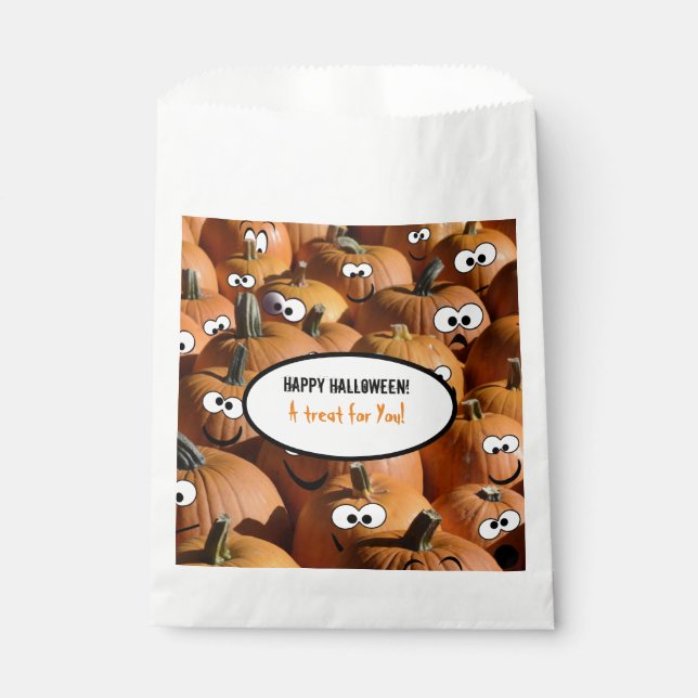 Funny Pumpkins Halloween Leckerei Fvor Bags Geschenktütchen (Vorderseite)