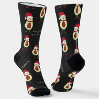 Funny Pun Avocado Red Black Socks