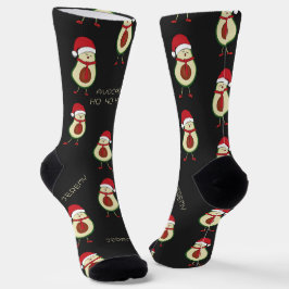 Funny Pun Avocado Red Black Socks Socken