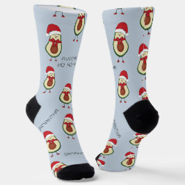 Funny Pun Avocado Red Powder Blue Socken