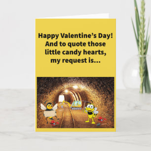 Funny Pun Bee Mine Happy Valentine's Day Karte