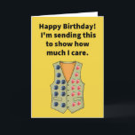 Funny Pun Berry Vest Happy Birthday Karte<br><div class="desc">Typ, nichts sagt "Ich kümmere mich" wie eine beerbedeckte Weste! Es kann fruchtbar sein, dem Apfel Ihres Auges ein kirschgepflücktes Zeichen zu schicken, wie sehr Sie denken, sie sei ein Pfirsich. Vielleicht wäre eine Birne eine Traube, um ein Datum zu bekommen? Trotzdem kann die Liebe Mango-Pflaumenbananen herstellen. Orange Sie froh,...</div>