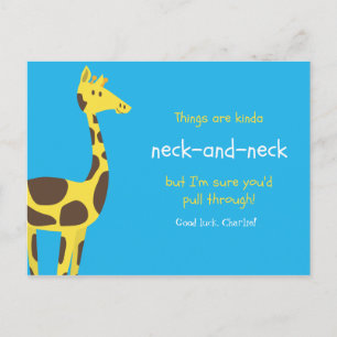Funny Pun Blue Yellow Giraffe Postkarte