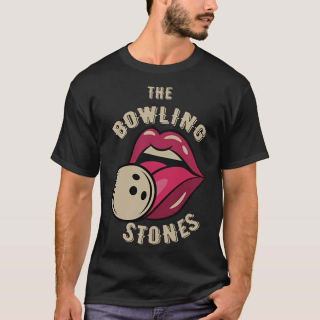 Funny Pun Bowling Stone  T-Shirt (Vorderseite)