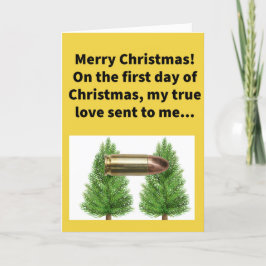 Funny Pun Cartridge In einem Paar Bäume Weihnachte Karte