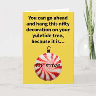 Funny Pun Christmas on-a-mint Merry Christmas Karte