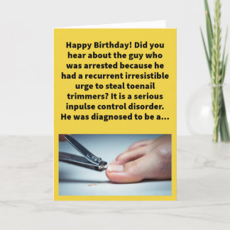 Funny Pun Cliptoemaniac Happy Birthday Karte