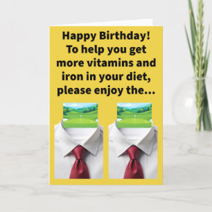 Funny Pun Collared Green Happy Birthday Karte