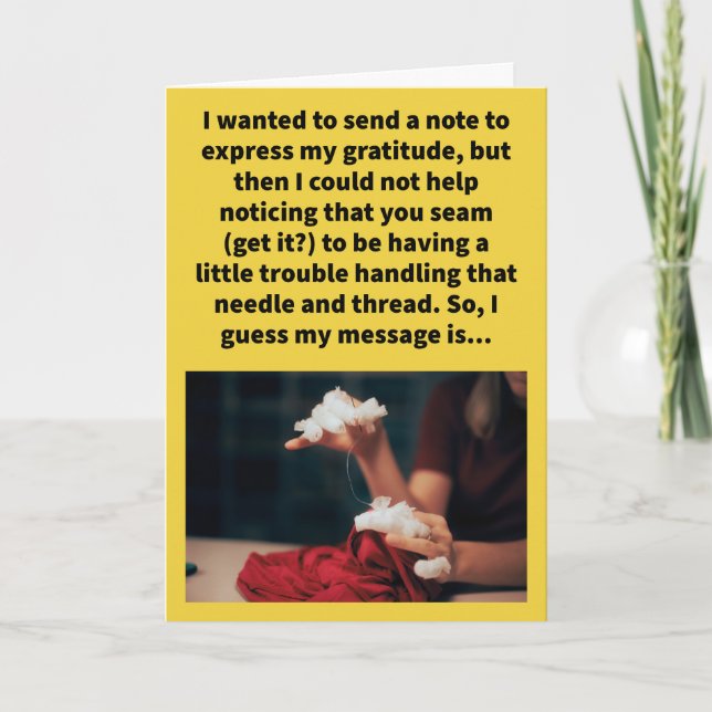 Funny Pun Danke, dass du viel gesehen hast Karte (Vorderseite)