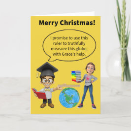 Funny Pun Er regiert die Welt frohe Weihnachten Karte